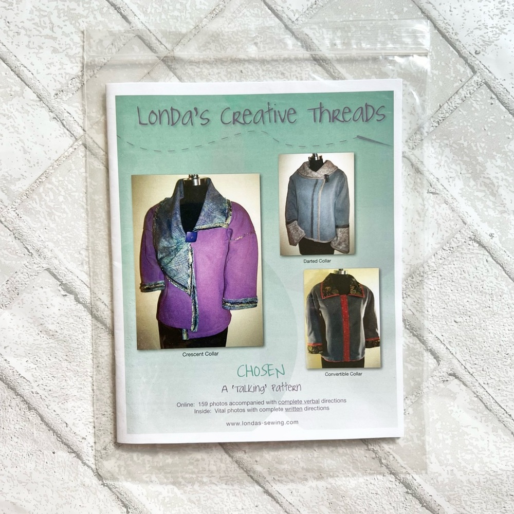 Londa's Creative Threads Chosen Jacket Sewing Pattern Book Sweatshirt Upcycle